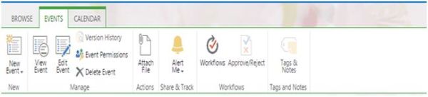 event option in sharepoint